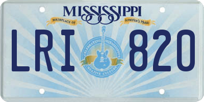 MS license plate LRI820