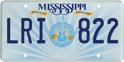 MS license plate LRI822