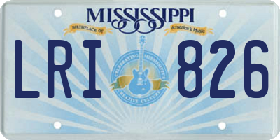 MS license plate LRI826