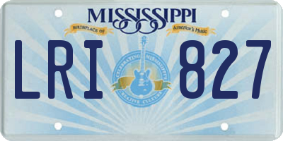 MS license plate LRI827