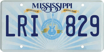 MS license plate LRI829