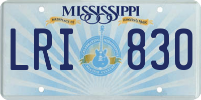 MS license plate LRI830