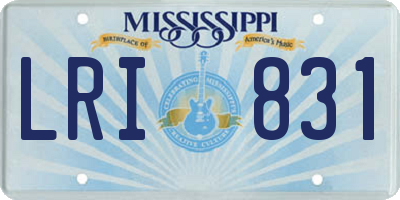 MS license plate LRI831