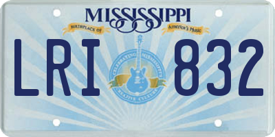 MS license plate LRI832