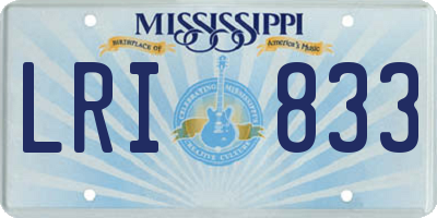 MS license plate LRI833