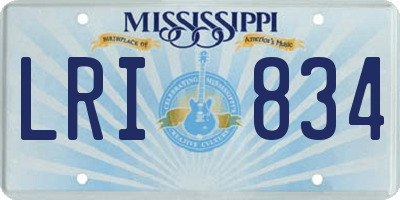 MS license plate LRI834