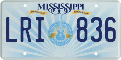MS license plate LRI836