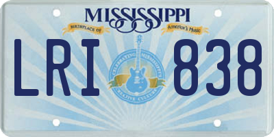 MS license plate LRI838