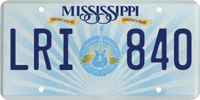 MS license plate LRI840