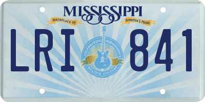MS license plate LRI841