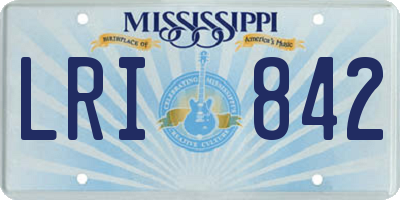 MS license plate LRI842