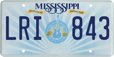 MS license plate LRI843