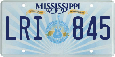 MS license plate LRI845