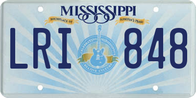 MS license plate LRI848