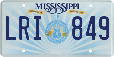 MS license plate LRI849