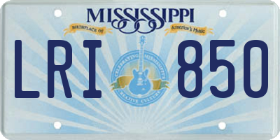 MS license plate LRI850