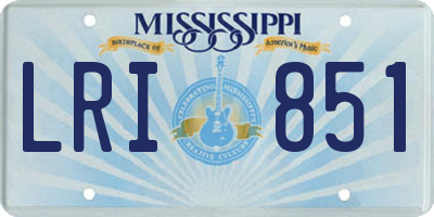 MS license plate LRI851