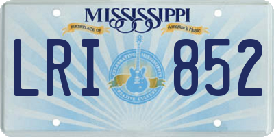 MS license plate LRI852