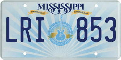 MS license plate LRI853