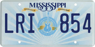 MS license plate LRI854