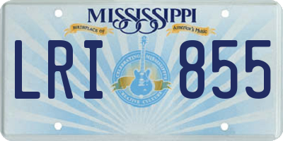 MS license plate LRI855