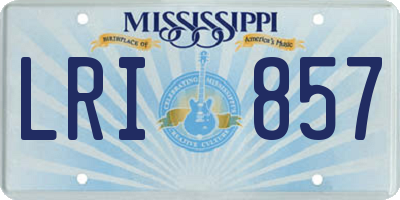 MS license plate LRI857
