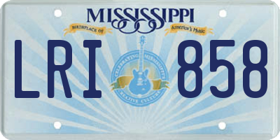 MS license plate LRI858