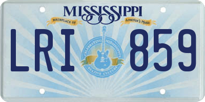 MS license plate LRI859