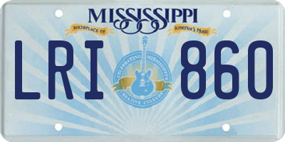 MS license plate LRI860