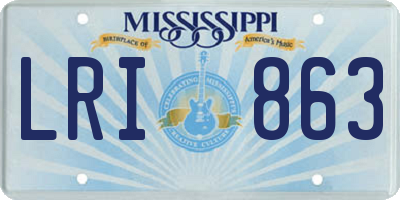 MS license plate LRI863