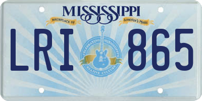 MS license plate LRI865
