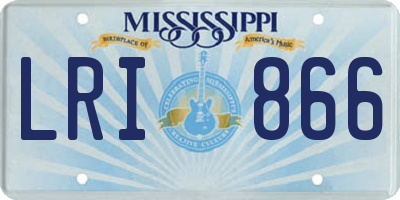 MS license plate LRI866