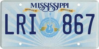 MS license plate LRI867