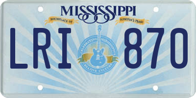 MS license plate LRI870