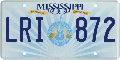 MS license plate LRI872