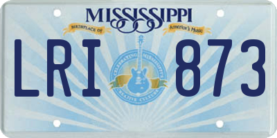 MS license plate LRI873