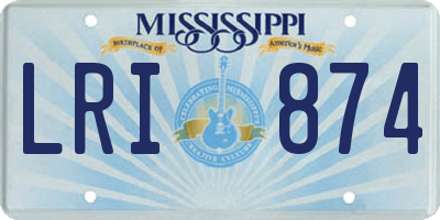 MS license plate LRI874