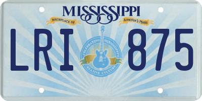 MS license plate LRI875