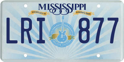 MS license plate LRI877