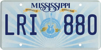 MS license plate LRI880