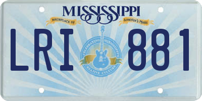 MS license plate LRI881