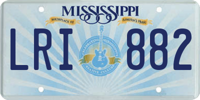 MS license plate LRI882
