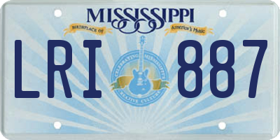 MS license plate LRI887