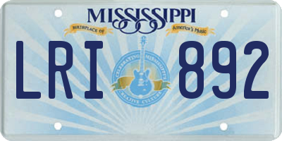 MS license plate LRI892