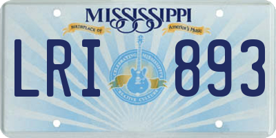 MS license plate LRI893