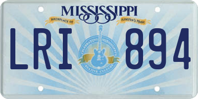 MS license plate LRI894