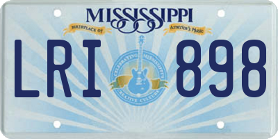 MS license plate LRI898