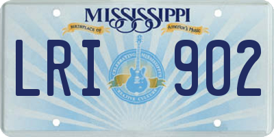 MS license plate LRI902