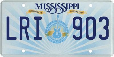 MS license plate LRI903