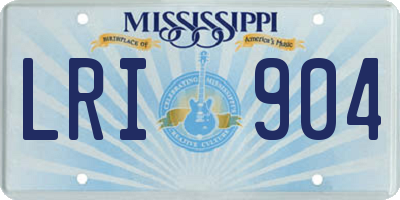 MS license plate LRI904